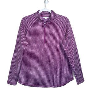 T by Talbot Purple Geometric Fleece Back Half-Zip Long Sleeve Knit Pullover M
